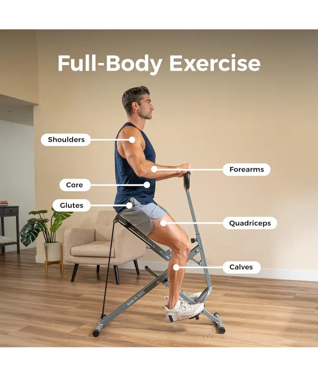 Sunny Health & Fitness Row-N-Ride Squat Assist Trainer - photo 4
