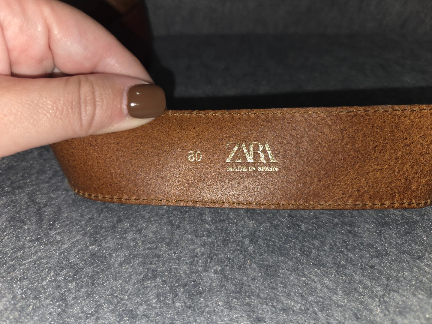 Zara Brown Leather Belt Size 80 - photo 4