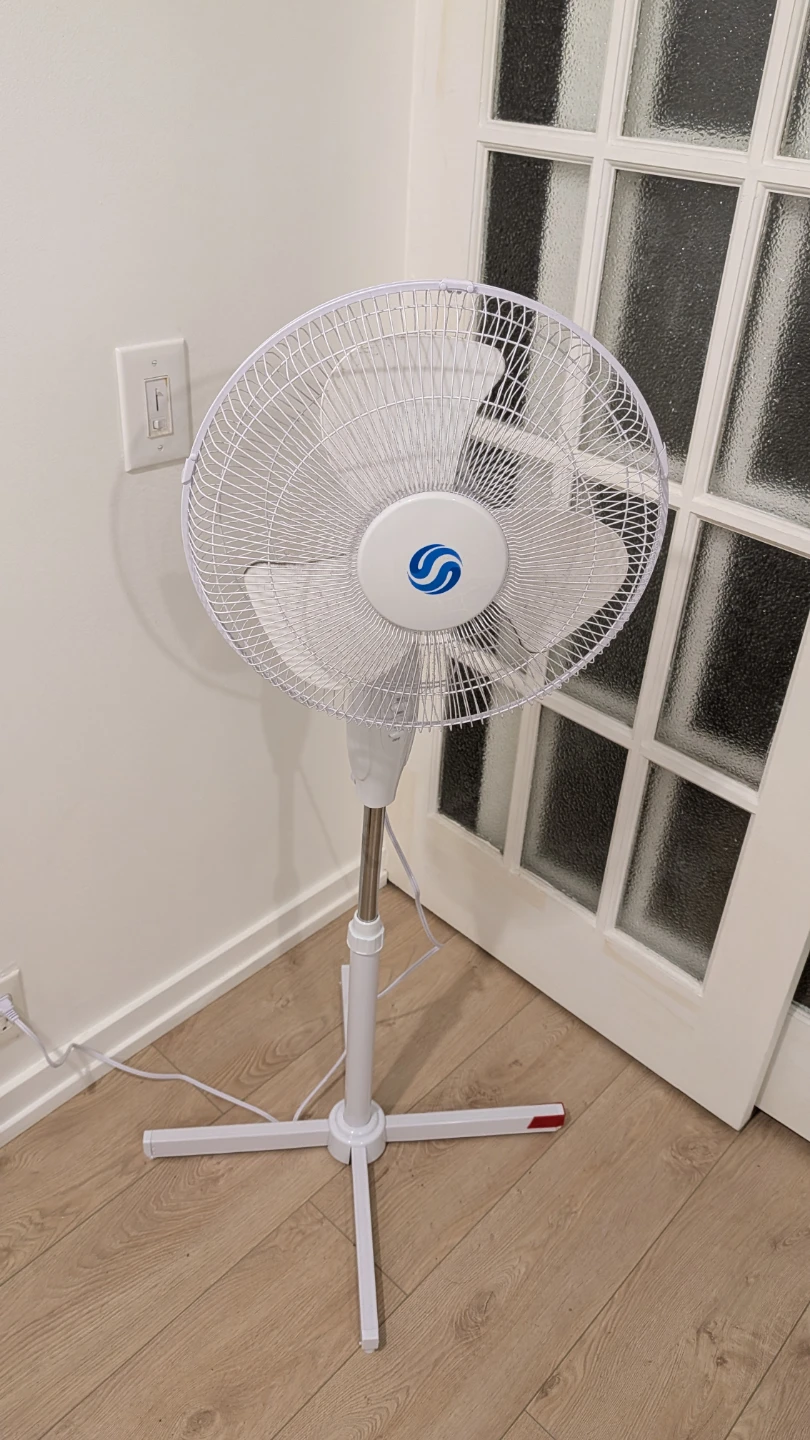 White Pedestal Stand Fan
