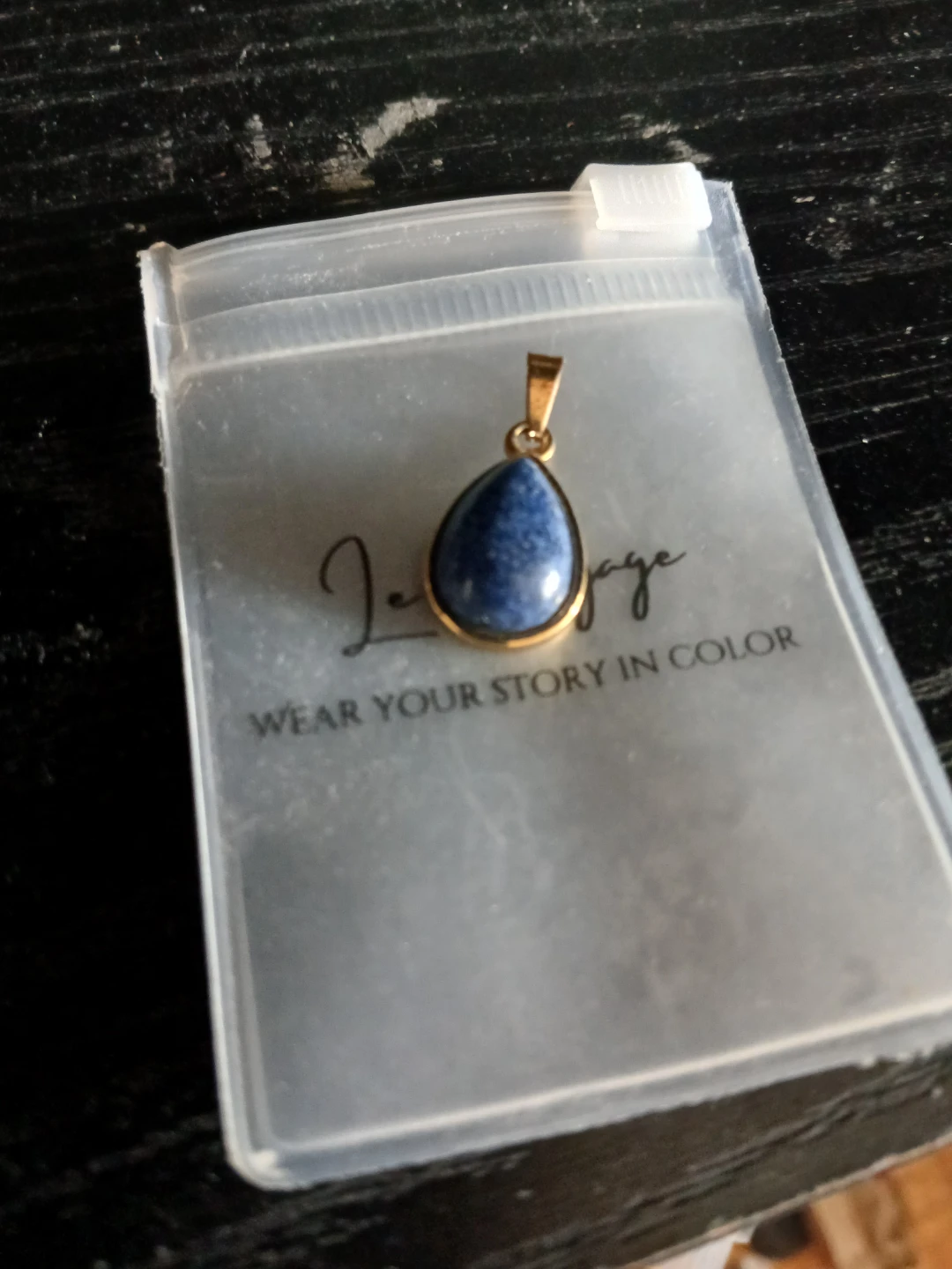 Blue Crystal Teardrop Pendant