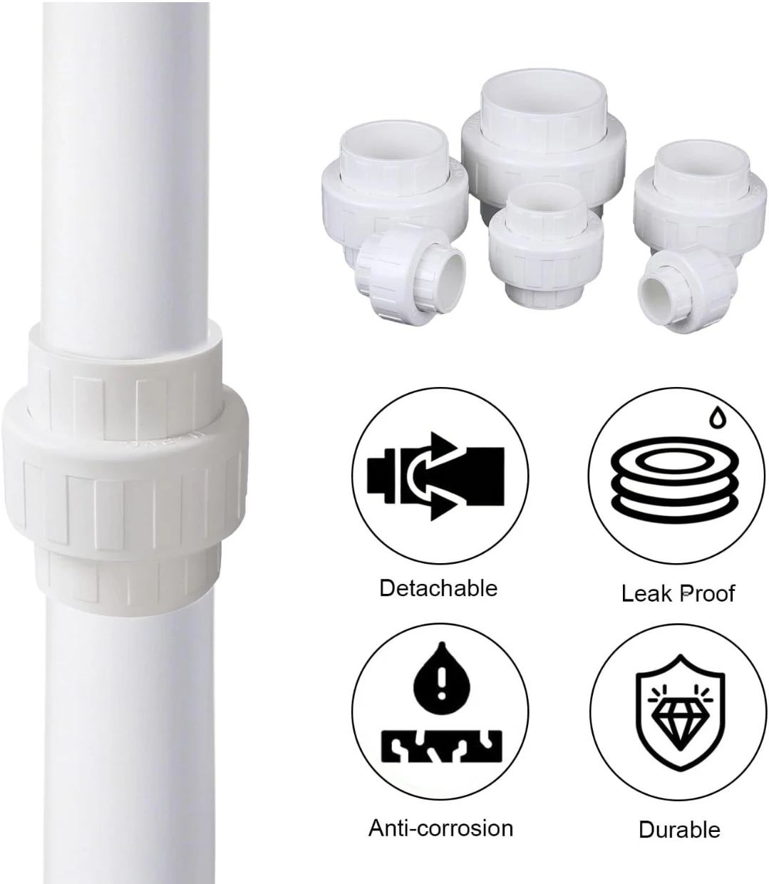 2-inch PVC Union Pipe Fittings - photo 3