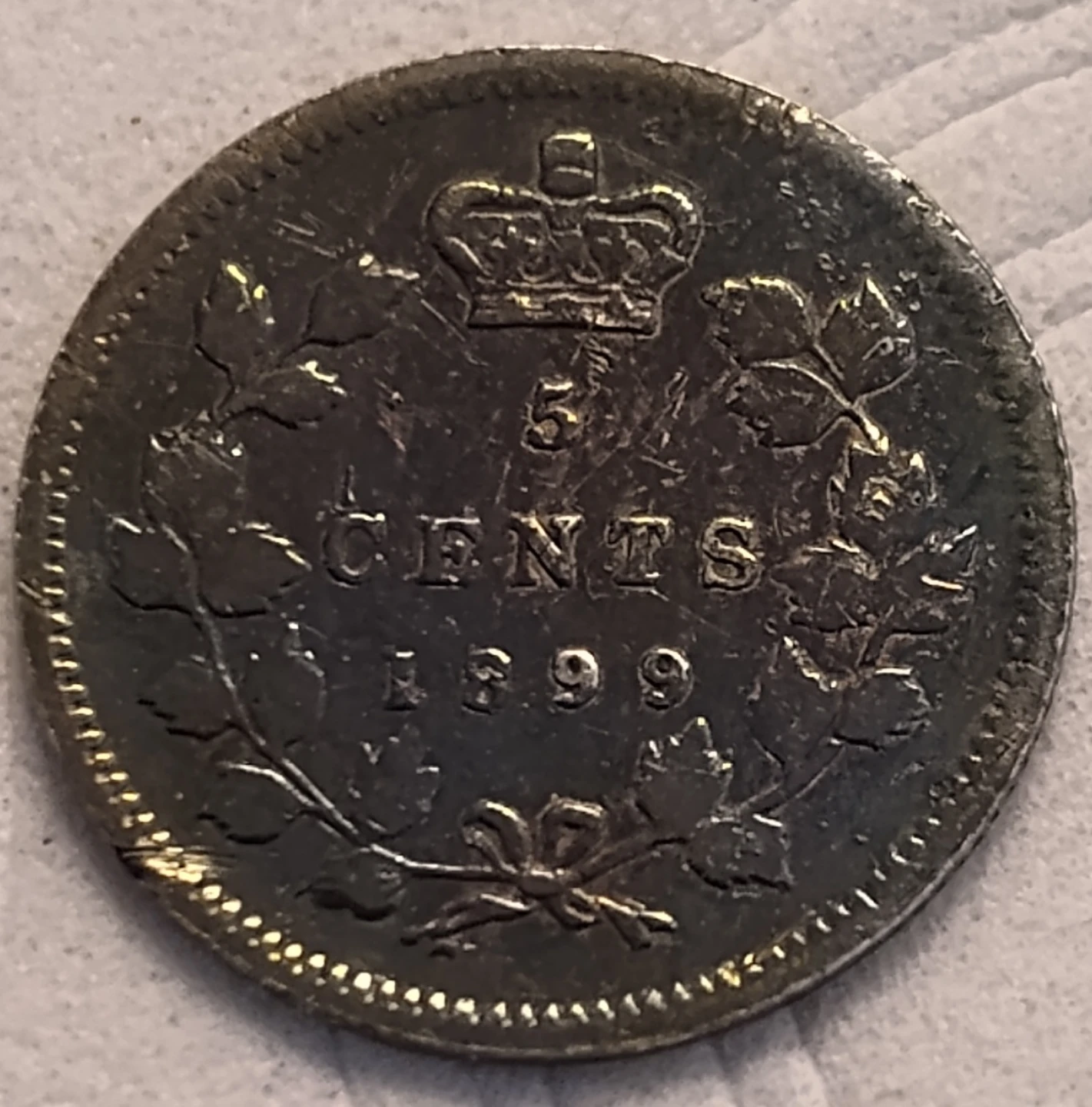 1899 Canadian 5 Cents Coin - photo 2