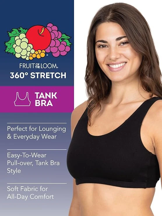 Fruit of the Loom Blue Sports Bra 3pack size 42 - photo 2