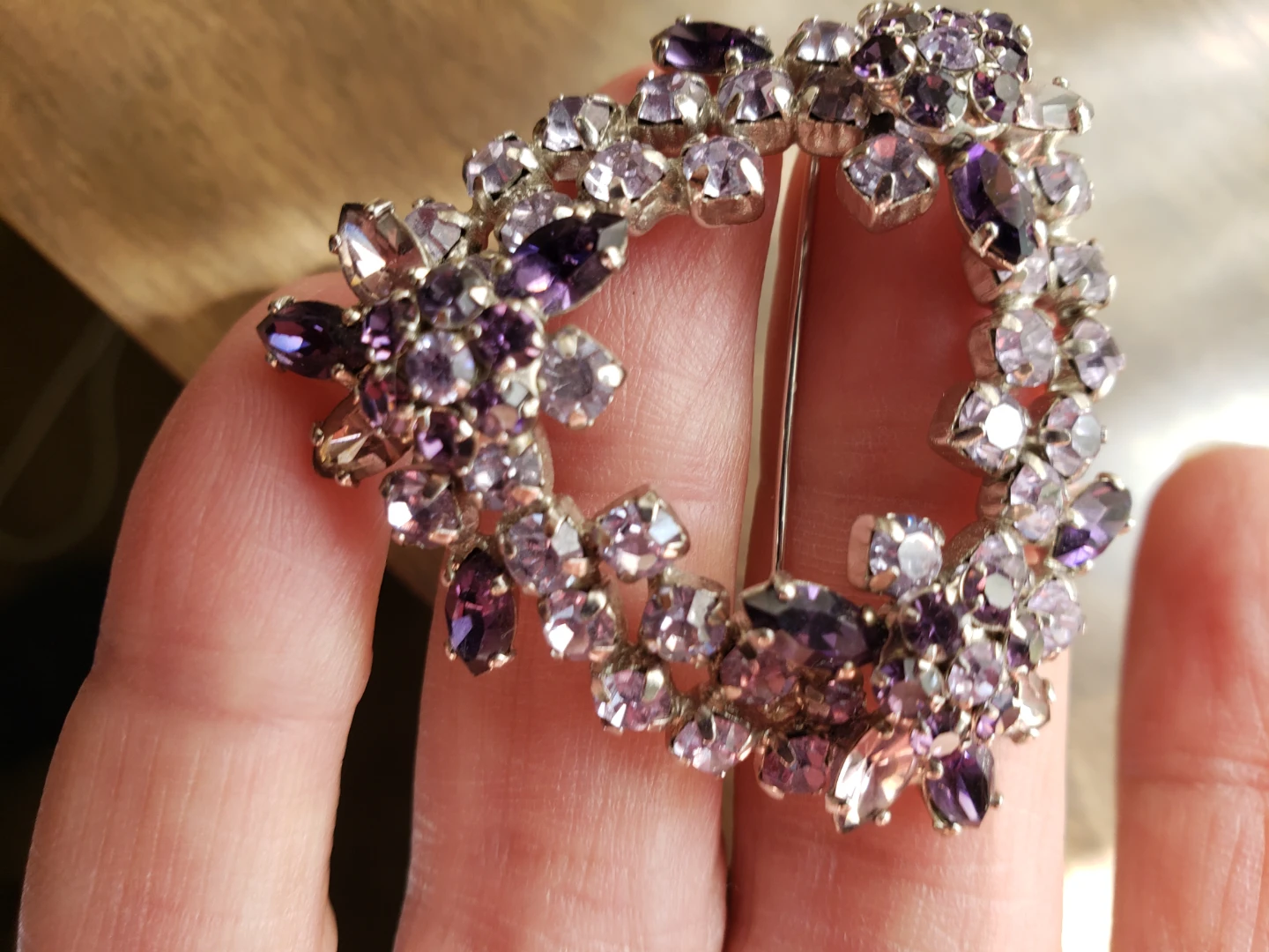 Sherman purple crystal heart brooch - photo 5