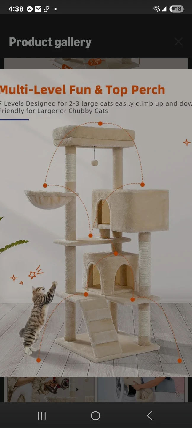 Cat Tree for Large Cats with Large Top Perch New - photo 3