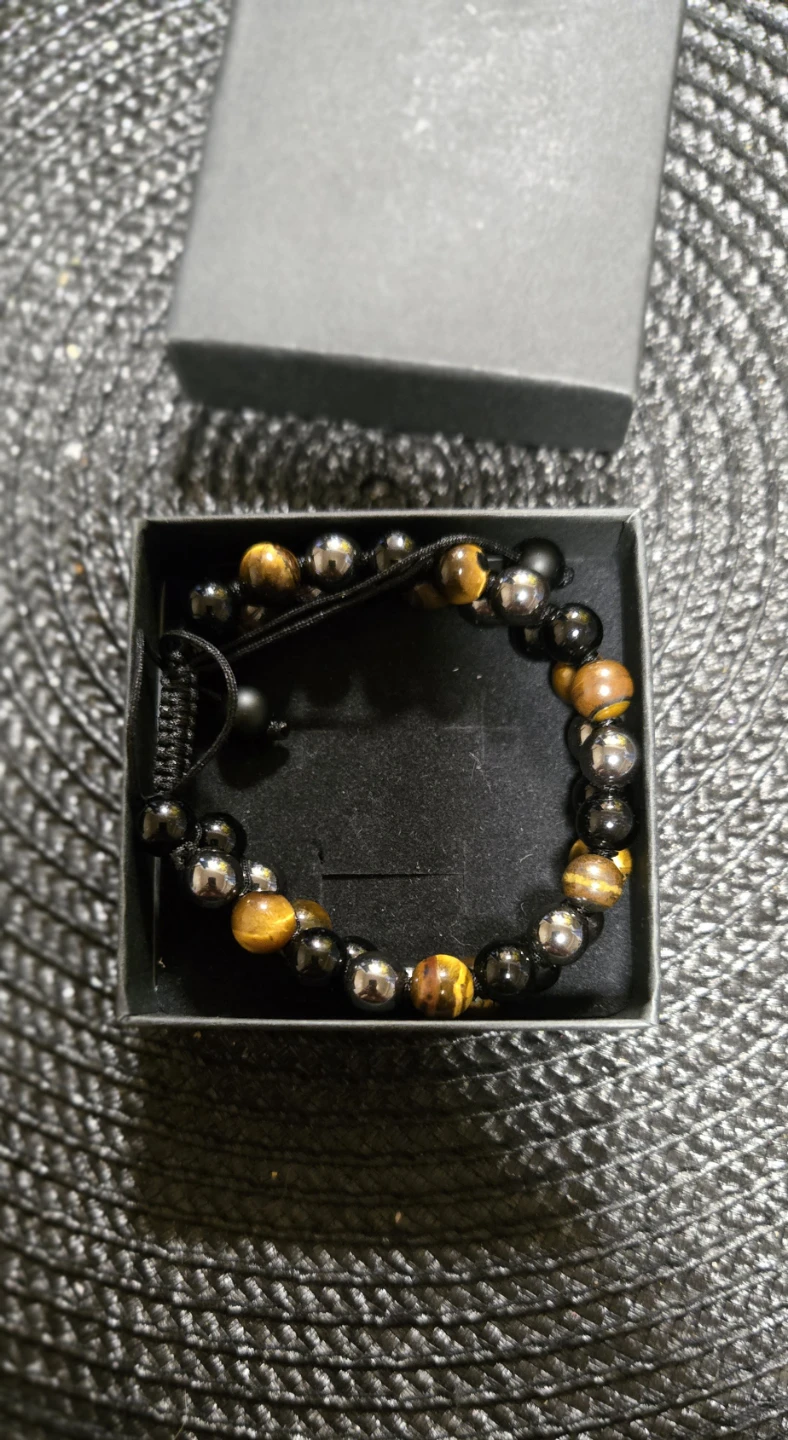 Tiger Eye and Hematite Beaded Bracelet