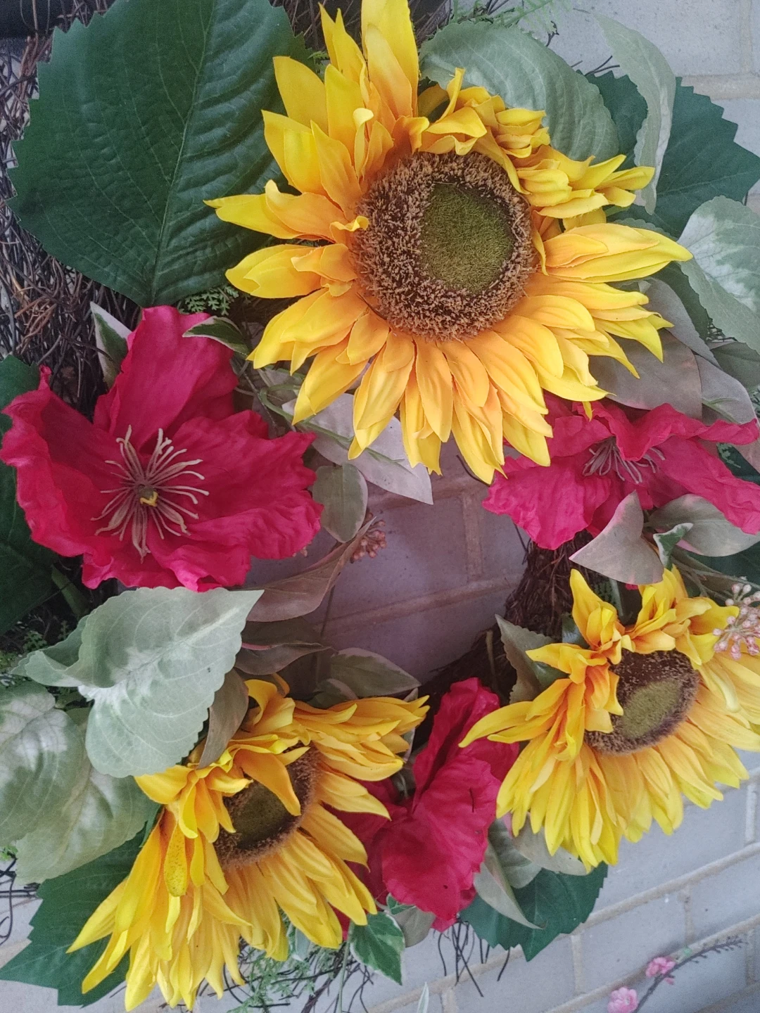wreath Sunflower and Red Flower Wreath
