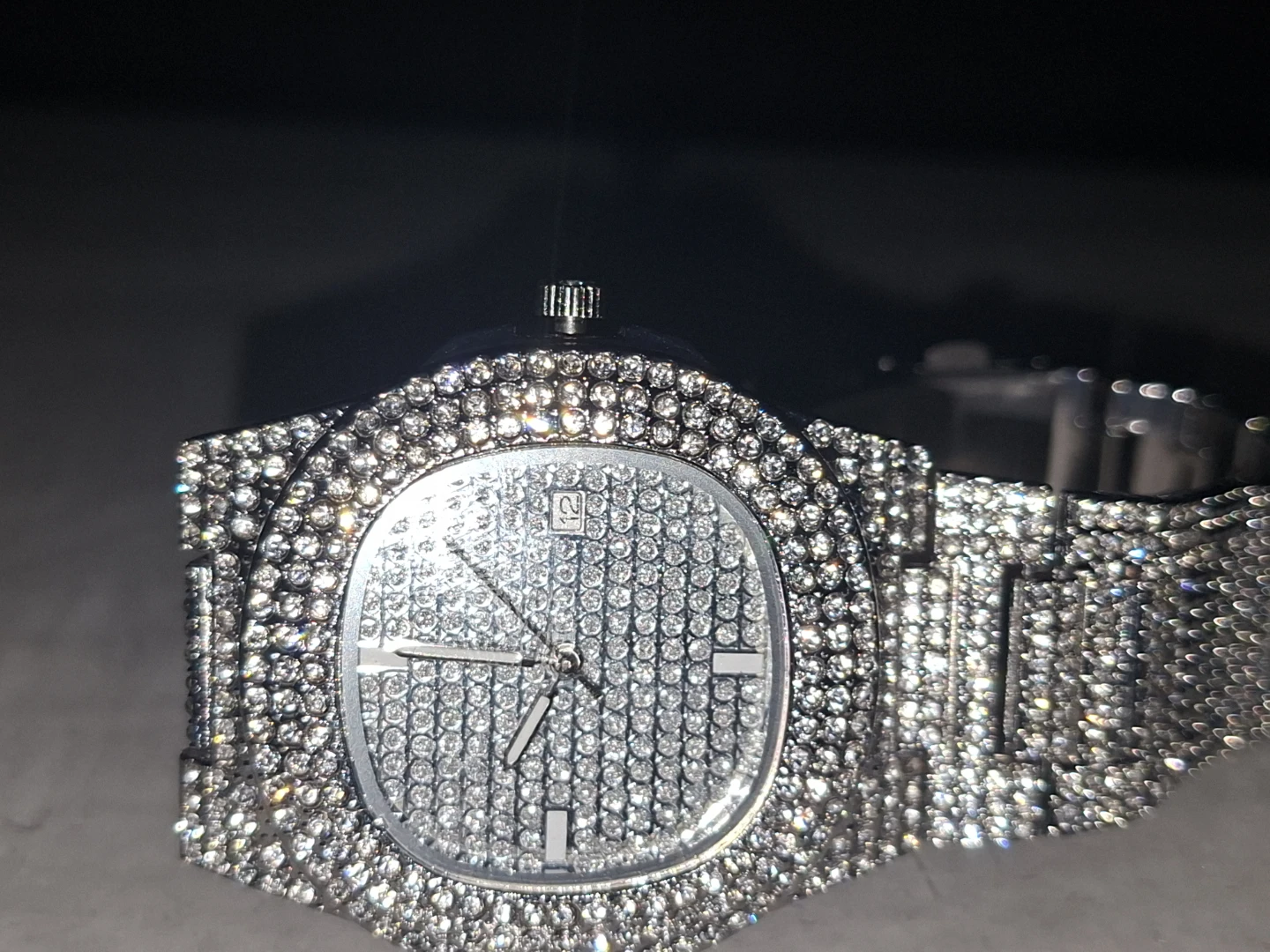 Iced Out Rhinestone Analog Watch - photo 3