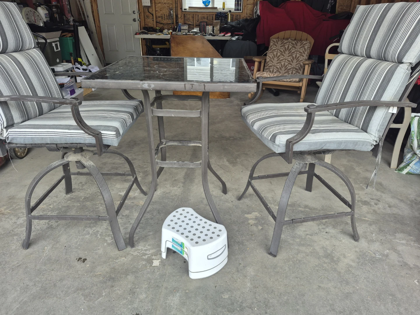 Bistro Patio Set with Two Swivel Chairs - photo 2