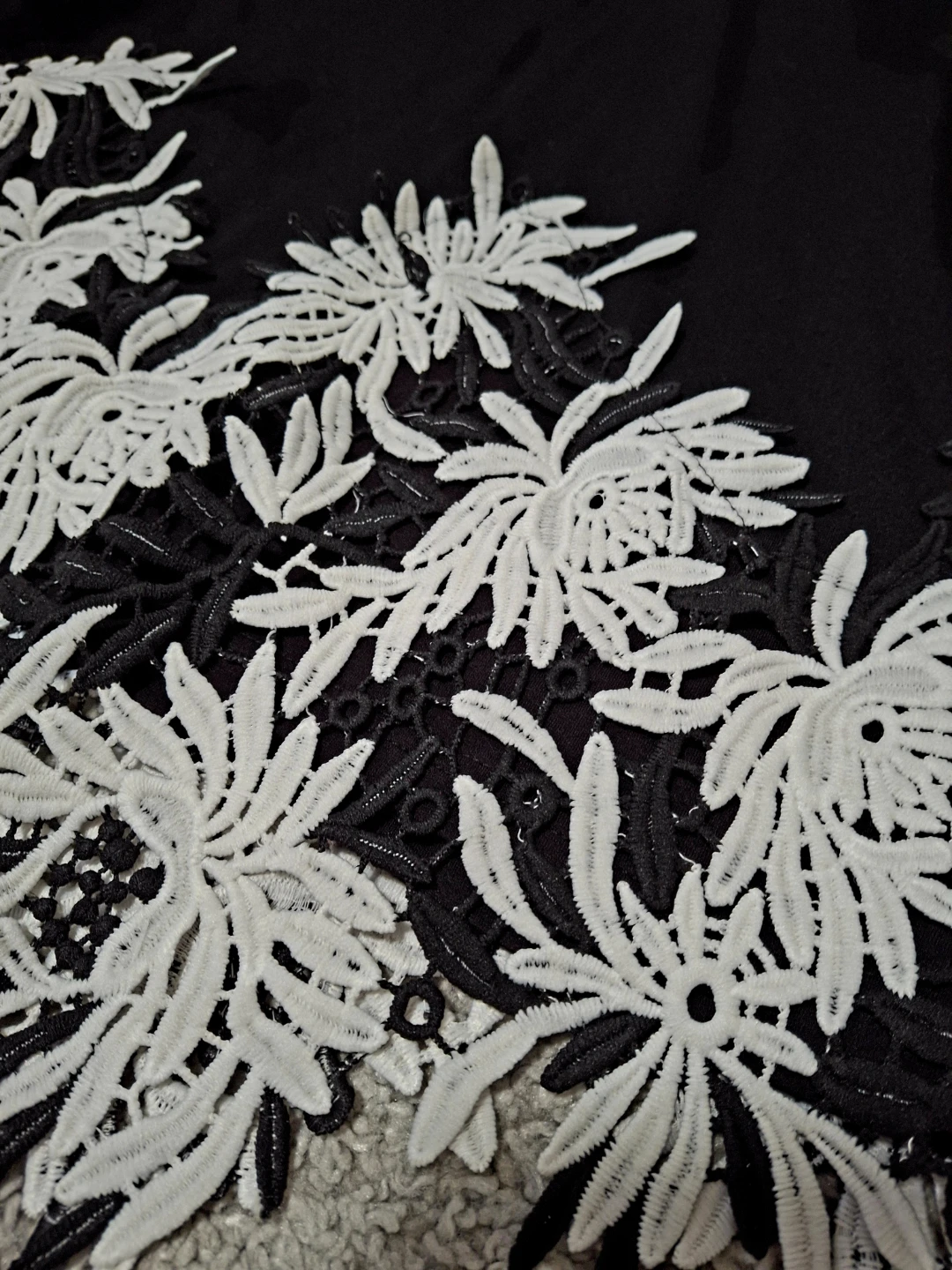 Black Dress with White Lace Trim - photo 3