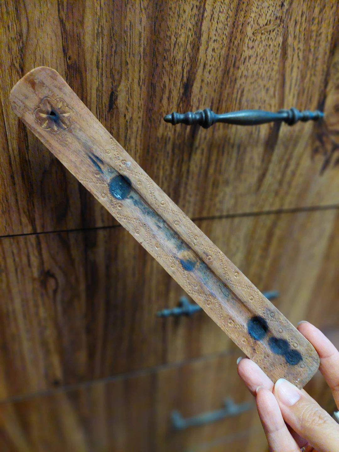 Carved Wooden Incense Stick Holder 🏈