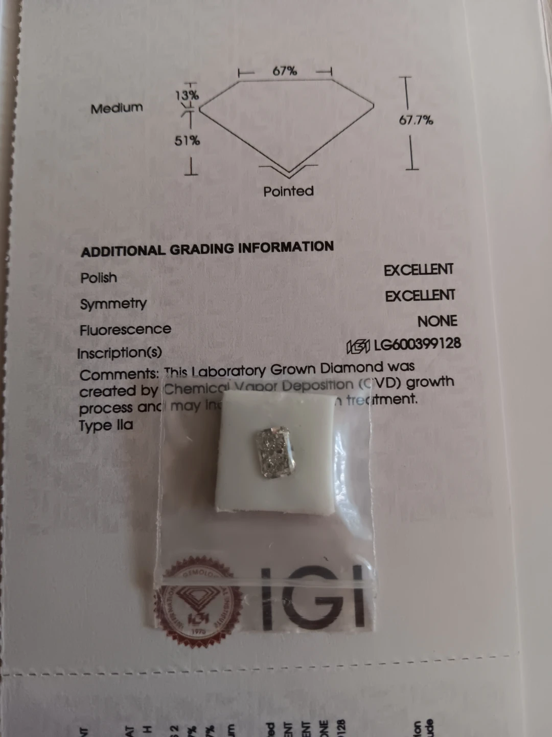 1.01 Carat Laboratory Grown Diamond - photo 2