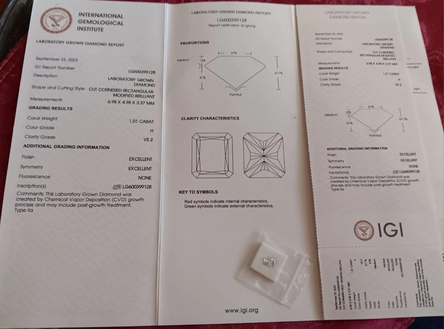 1.01 Carat Laboratory Grown Diamond - photo 4