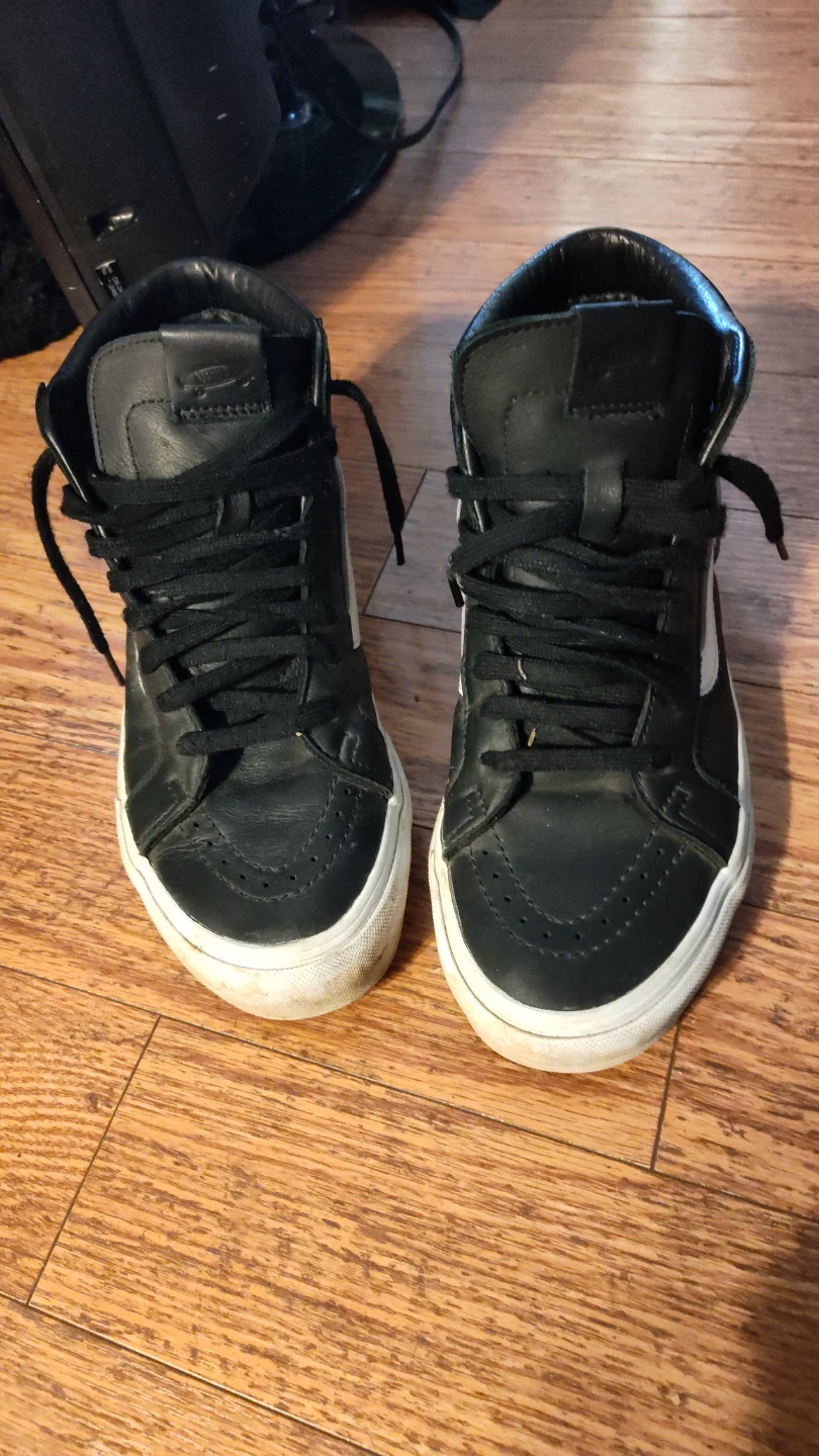 Vans Sk8-Hi Black Leather Sneakers