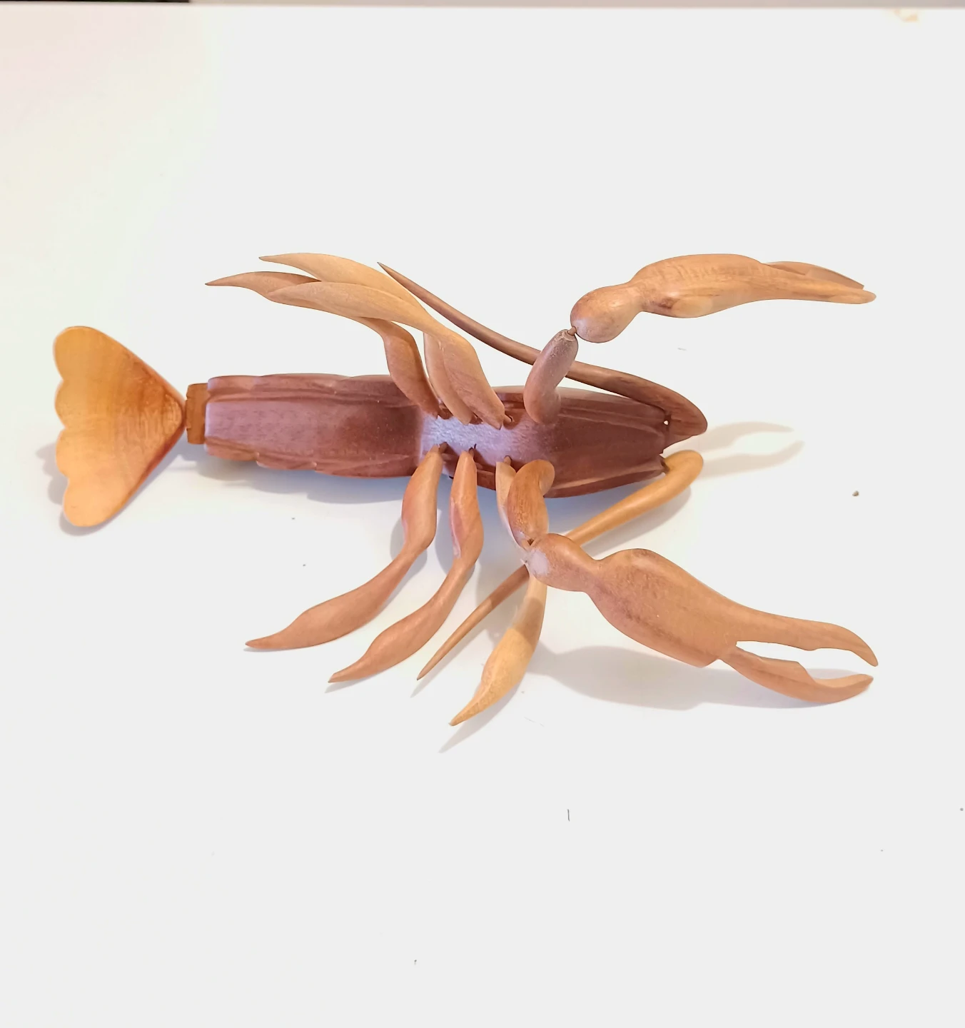 Large Handcrafted Wooden Lobster Sculpture - photo 4
