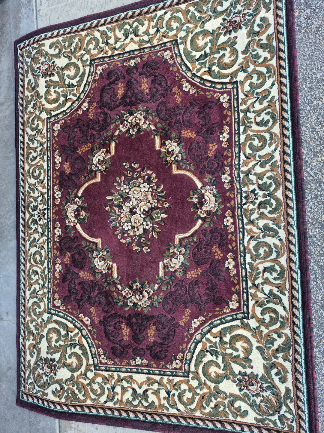 Burgundy Traditional Style Area Rug