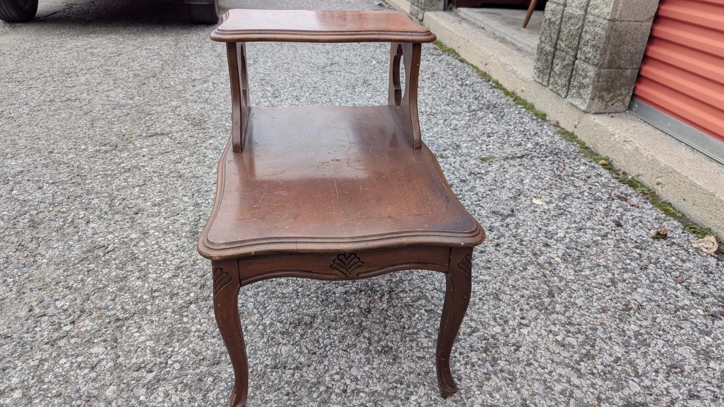Vintage Tiered Wood Side Table - photo 4