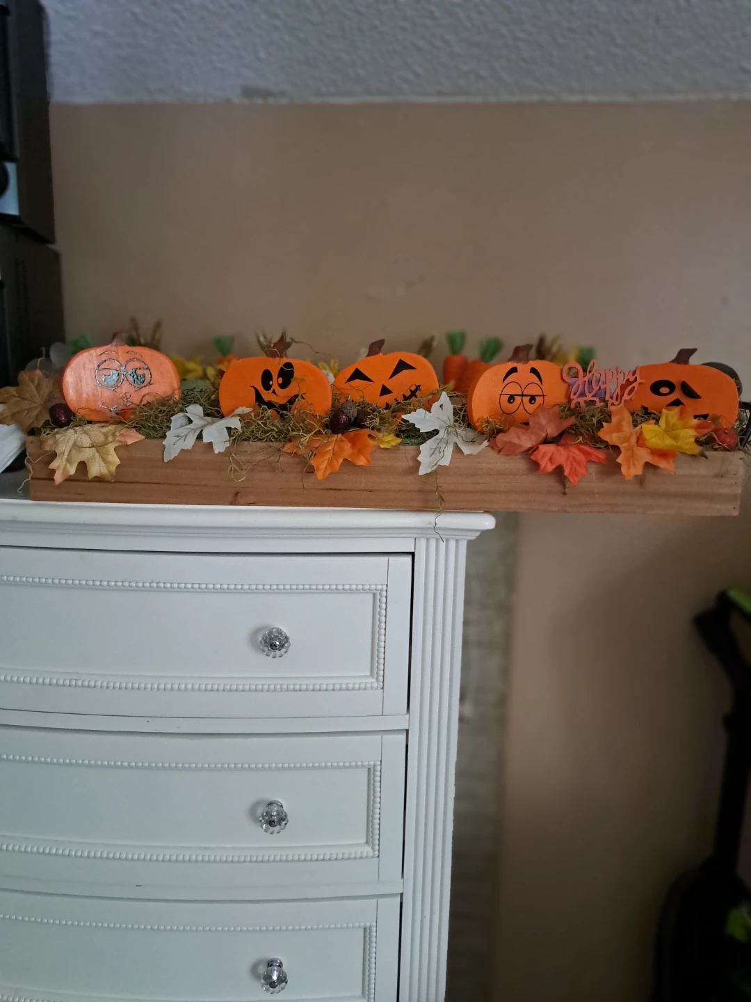 Halloween Pumpkin Wood Tray Decor