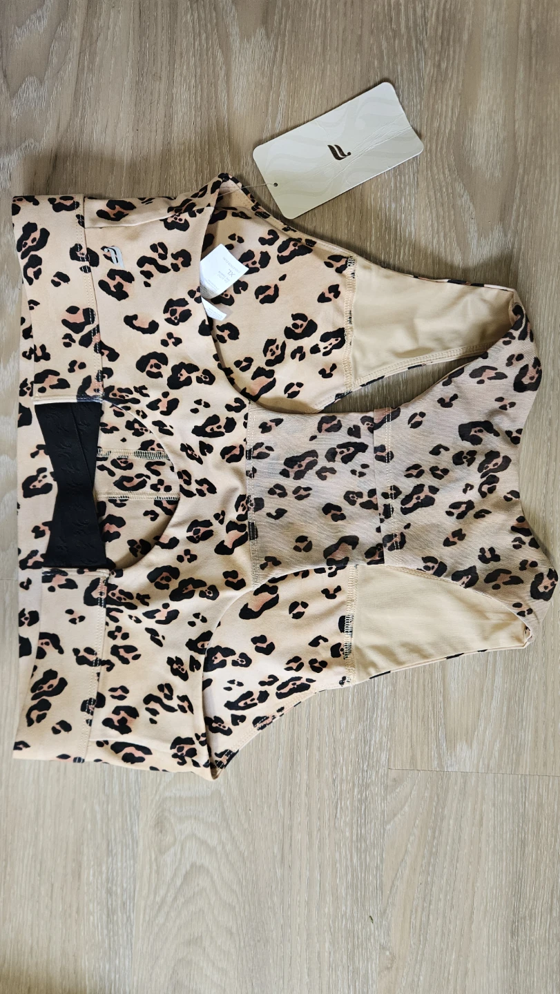 Fabletics On-The-Go Midi Sports Bra - Leopard Print, XL - photo 2