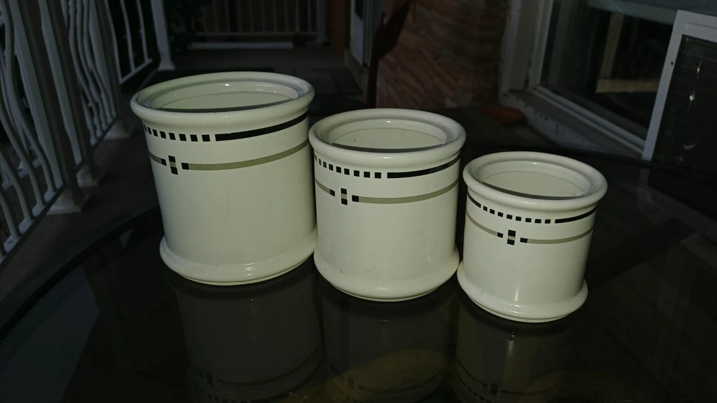 Set of 3 Ceramic Kitchen Canisters🏈