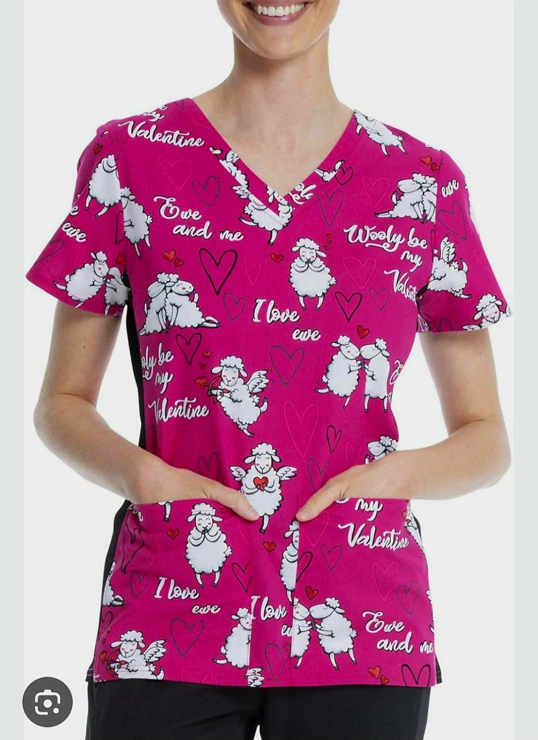 SCRUBSTAR Valentine Sheep Scrub Top - photo 4