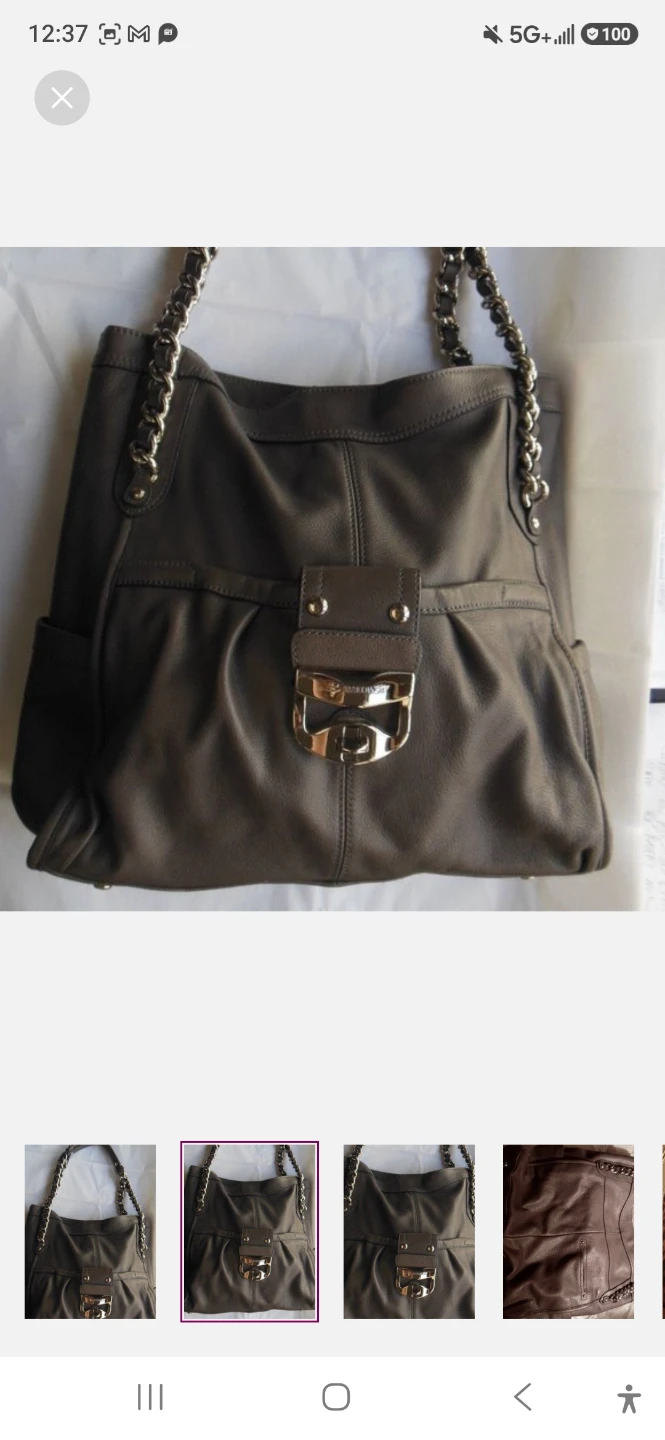 New Gray B Makowsky Leather Shoulder Bag 🏈