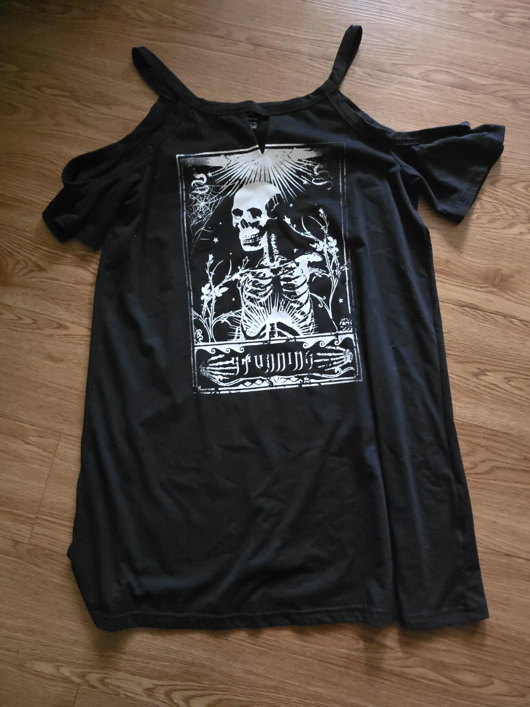 Black Skeleton Cold Shoulder Dress Size M