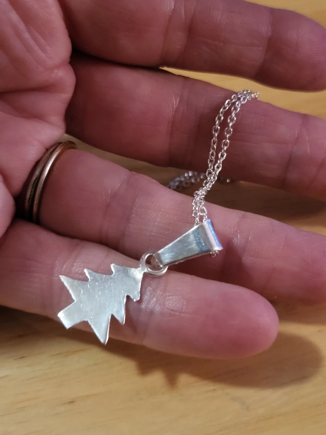 Silver Christmas Tree Necklace