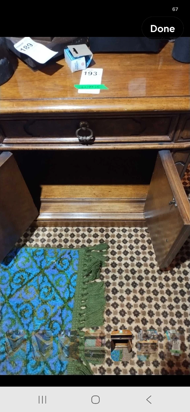 Vintage style wooden end table with storage - photo 2
