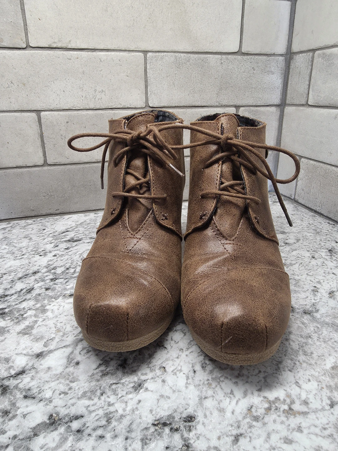 Size 7 brown Wedge Ankle Boots - photo 2
