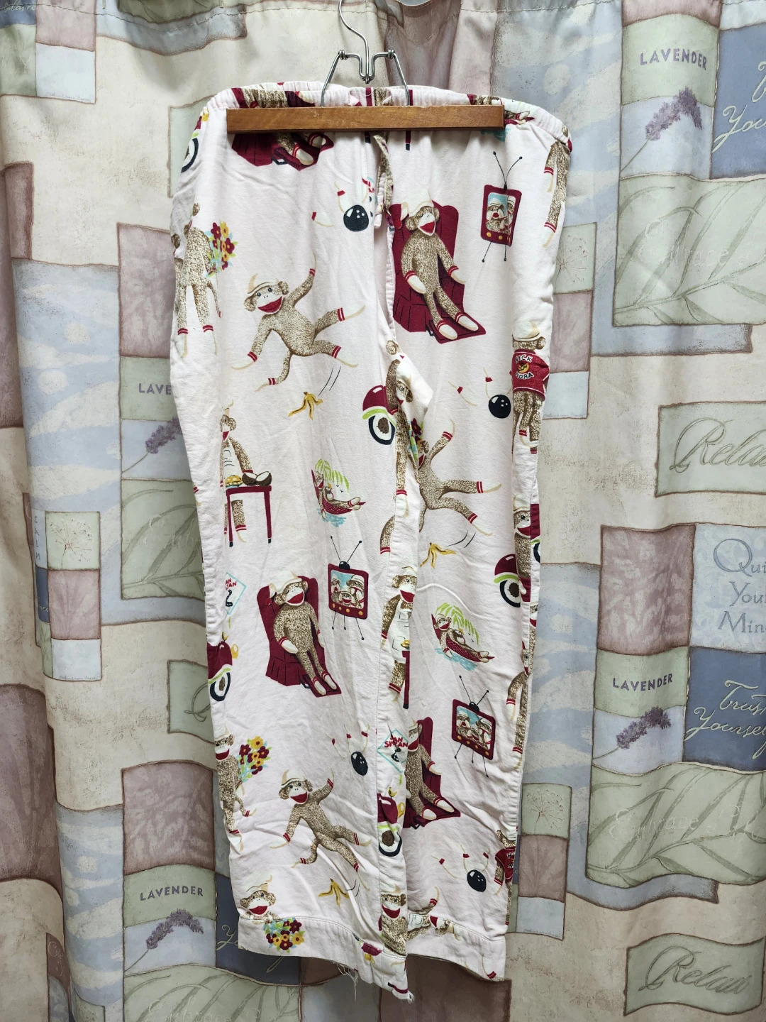 Medium Nick & Nora Sock Monkey Pajama Pants