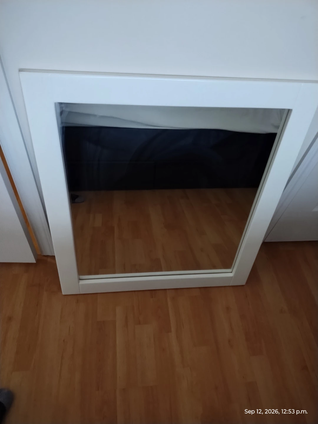 White Framed Wall Mirror – Approx. 24" × 18" - photo 2