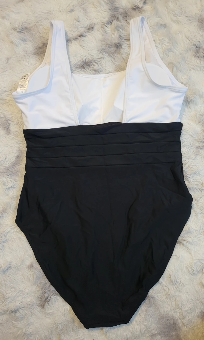 Black and White One-Piece Swimsuit Size XL - photo 2