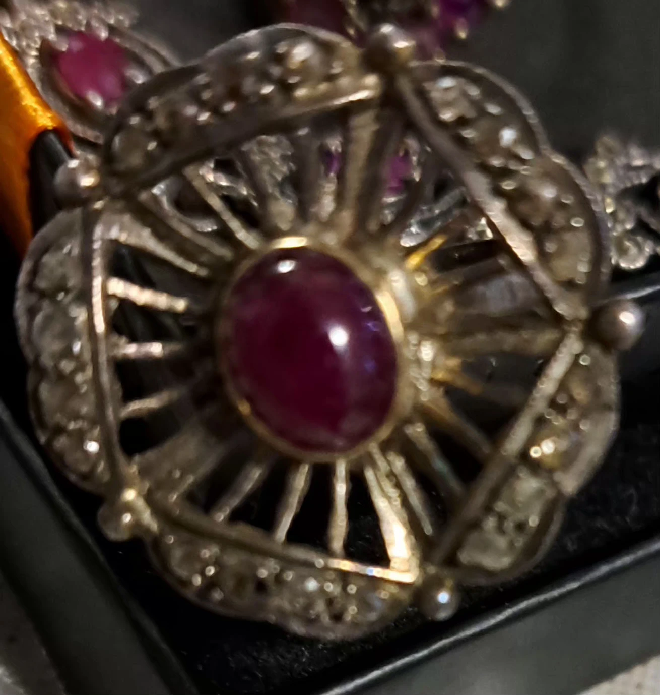 Vintage Style Ruby Red 925 stamped Ring - photo 4