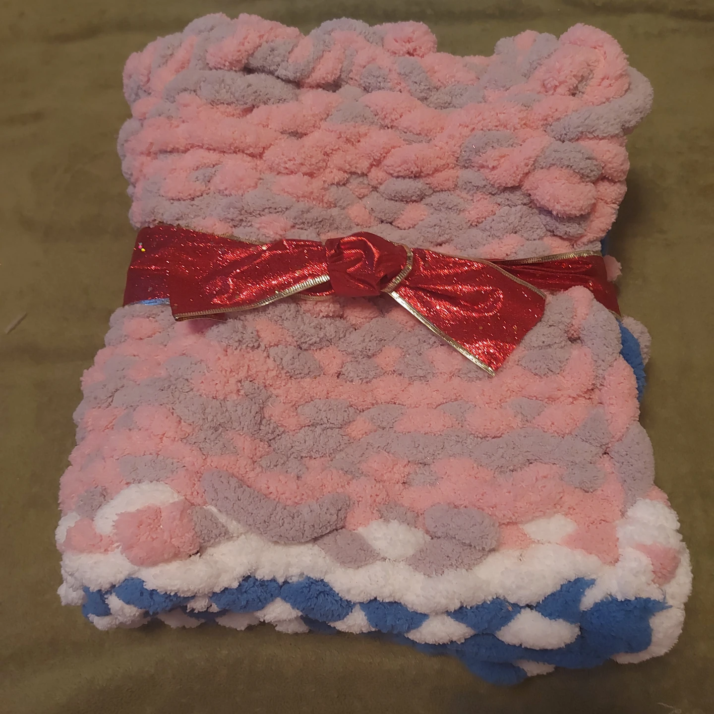 Handmade chunky knit throw blanket