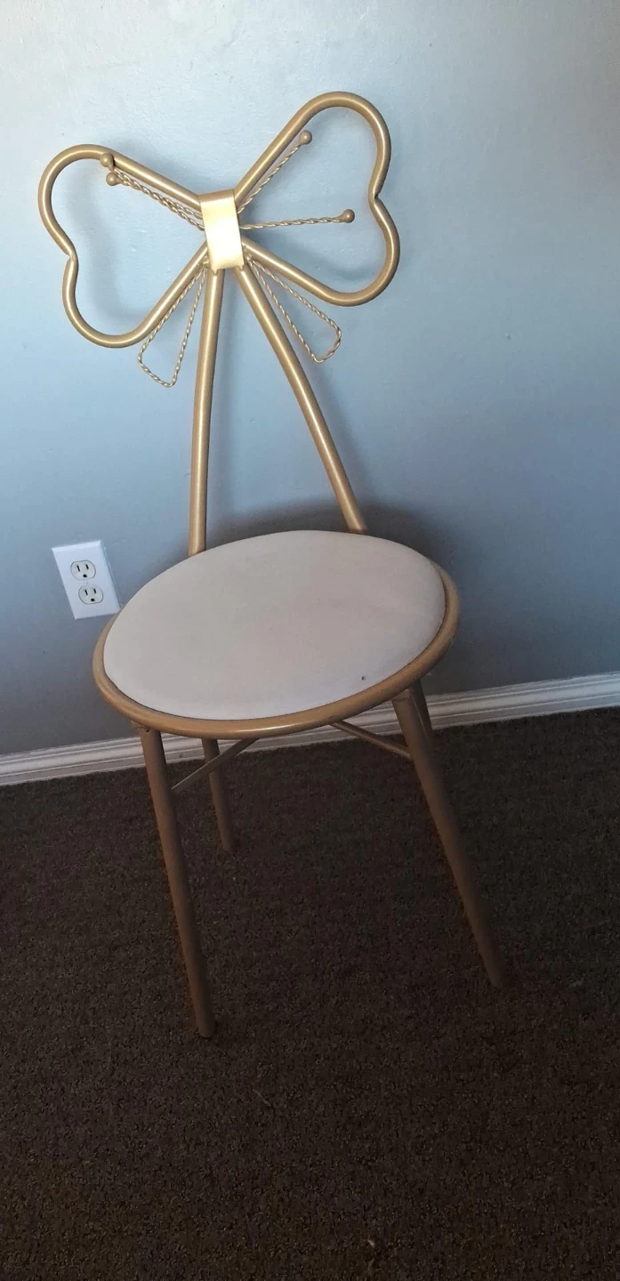 Gold Bow-Back Accent Chair