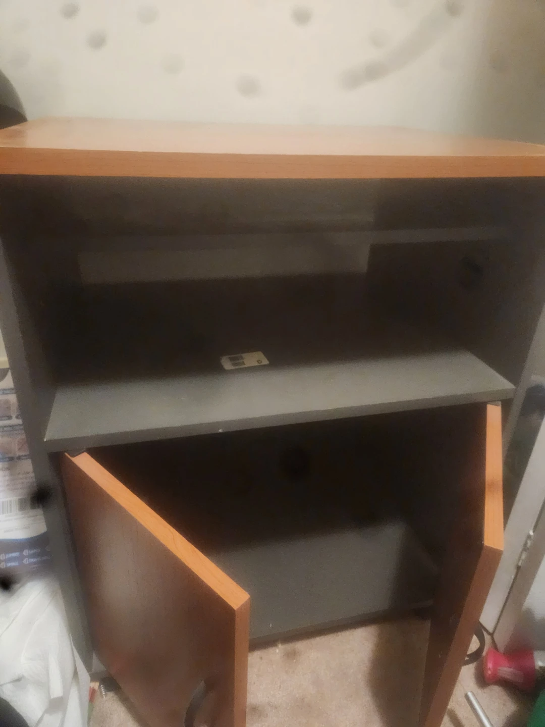 Wooden TV Stand with Cabinet - photo 2