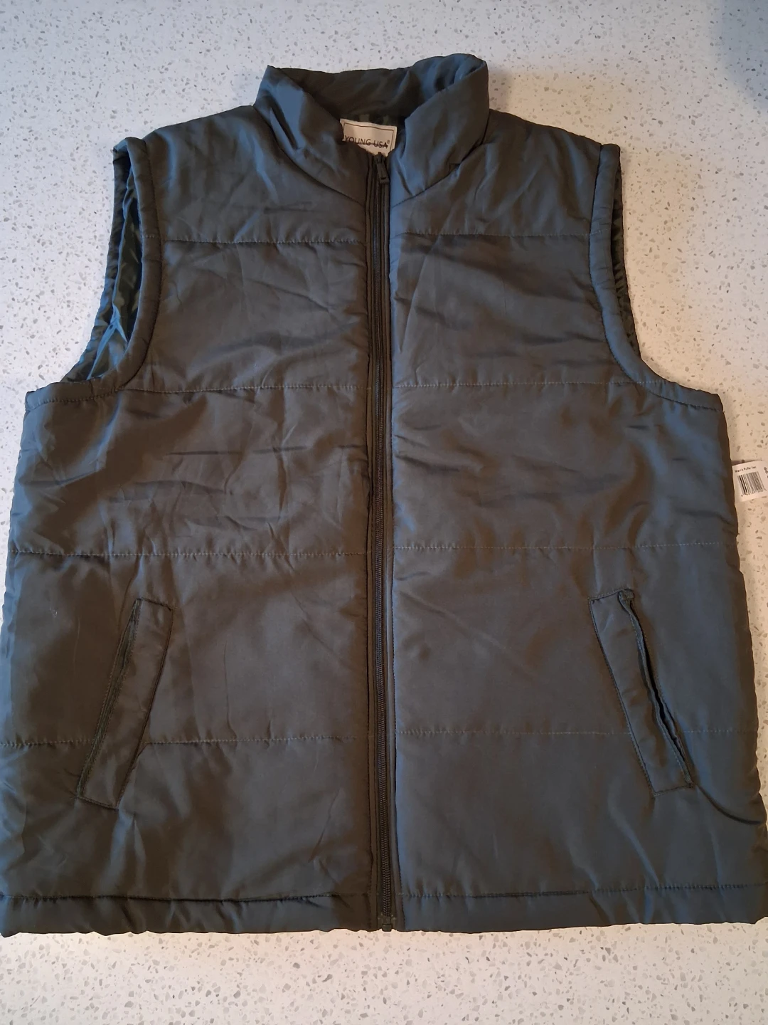 Olive green puffy vest