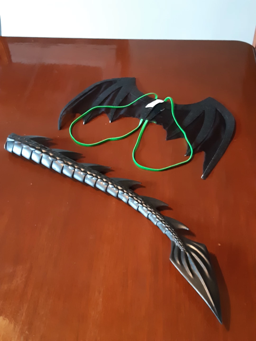Black/Green Dragon wings and tail Costume Accessory Set - photo 3