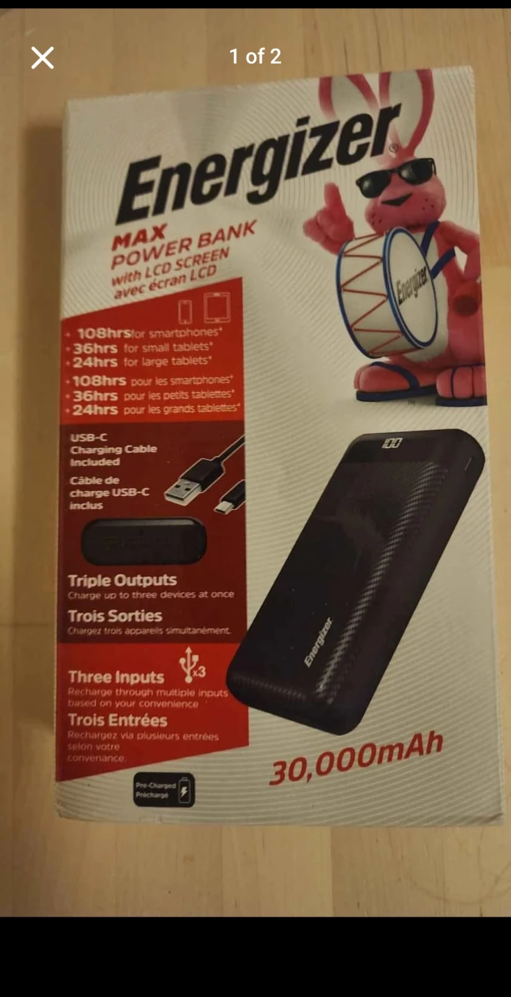 Energizer 30,000mAh Max Power Bank 🏈🏈🏈🏈
