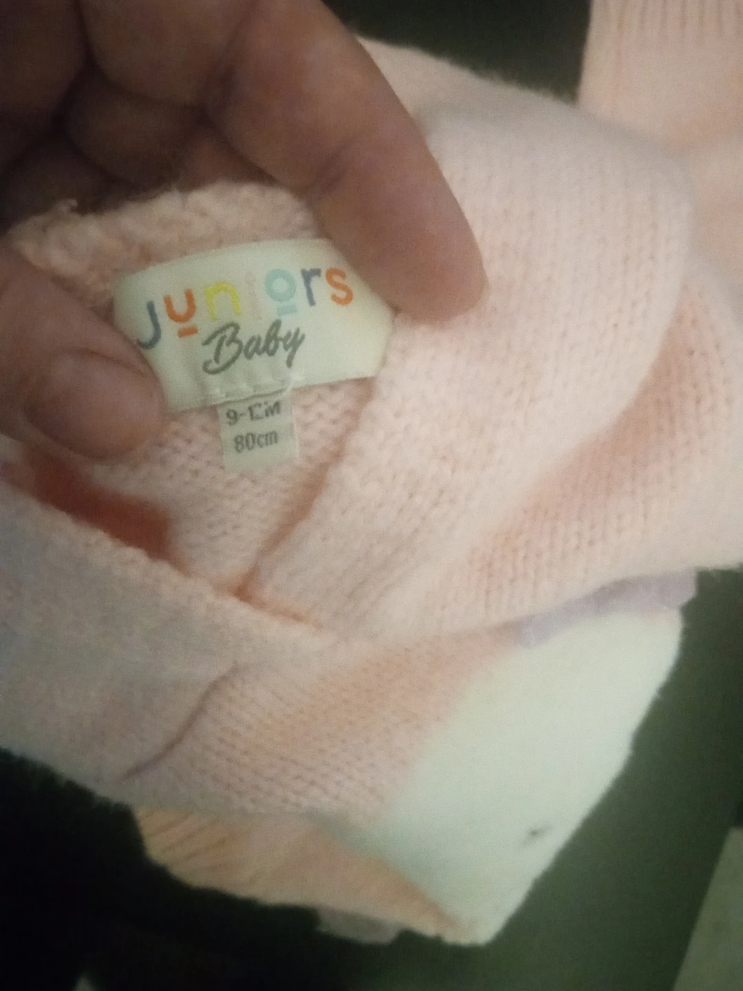 Juniors Baby Pink Cat Hoodie Sweater 9-12m - photo 2