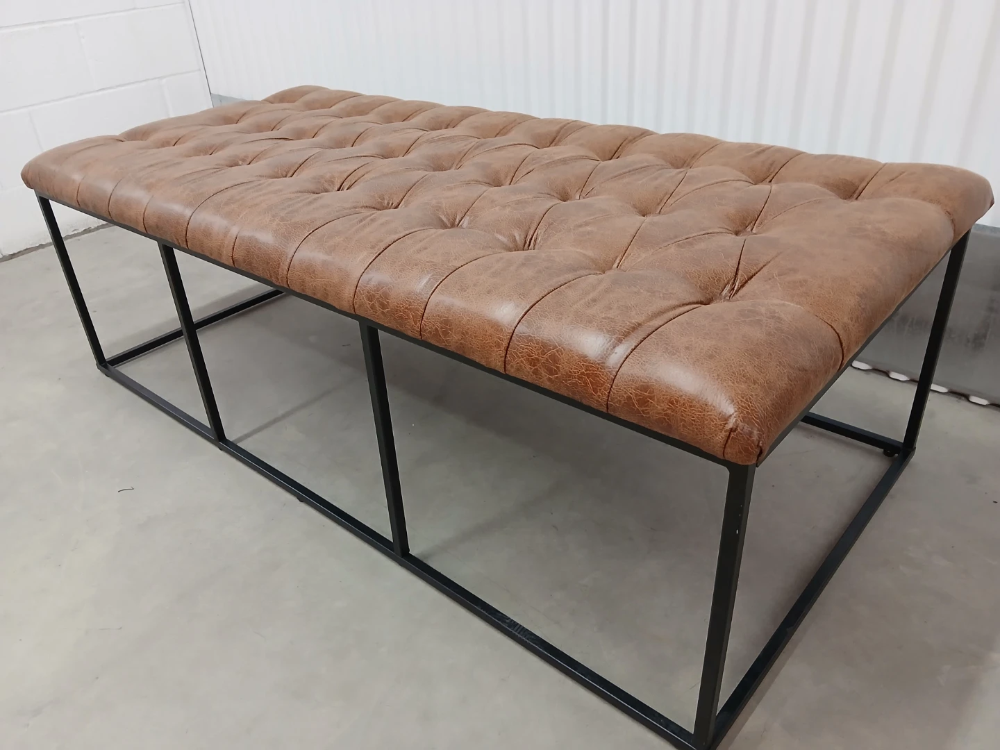 Tufted faux Leather Bench - photo 3