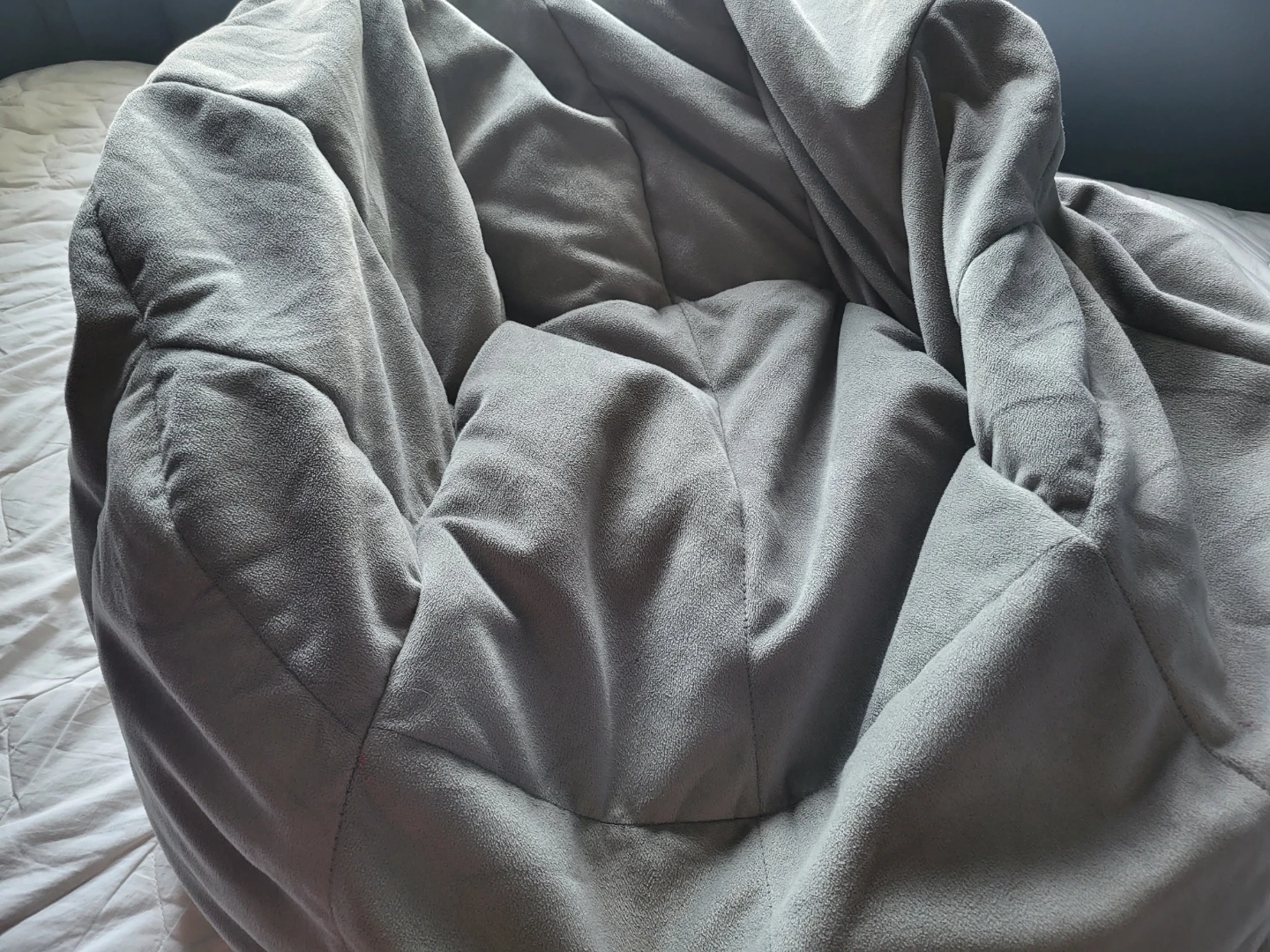 Large Grey Bean Bag Chair