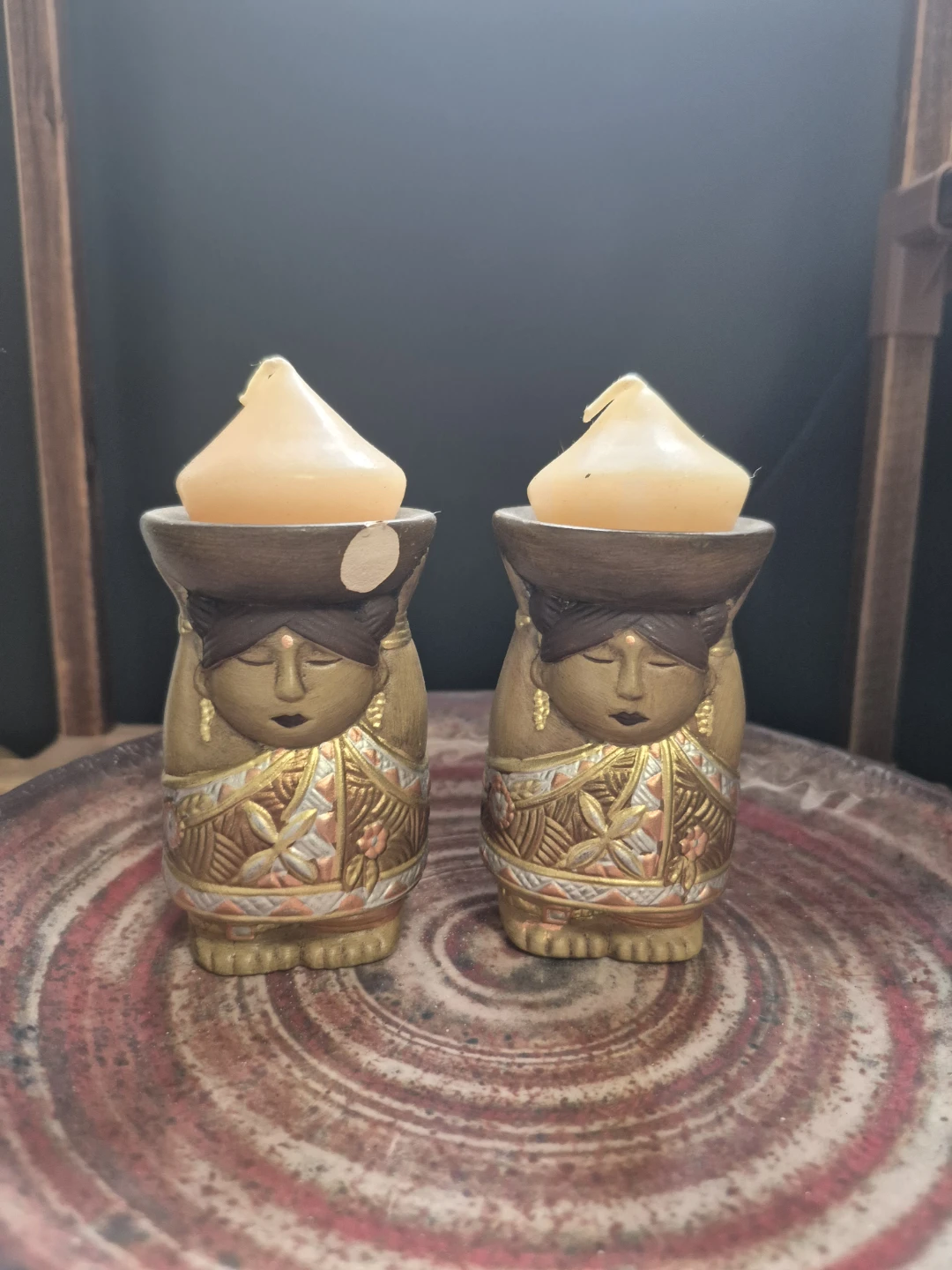 Set of Two Decorative Figure Candle Holders - photo 2