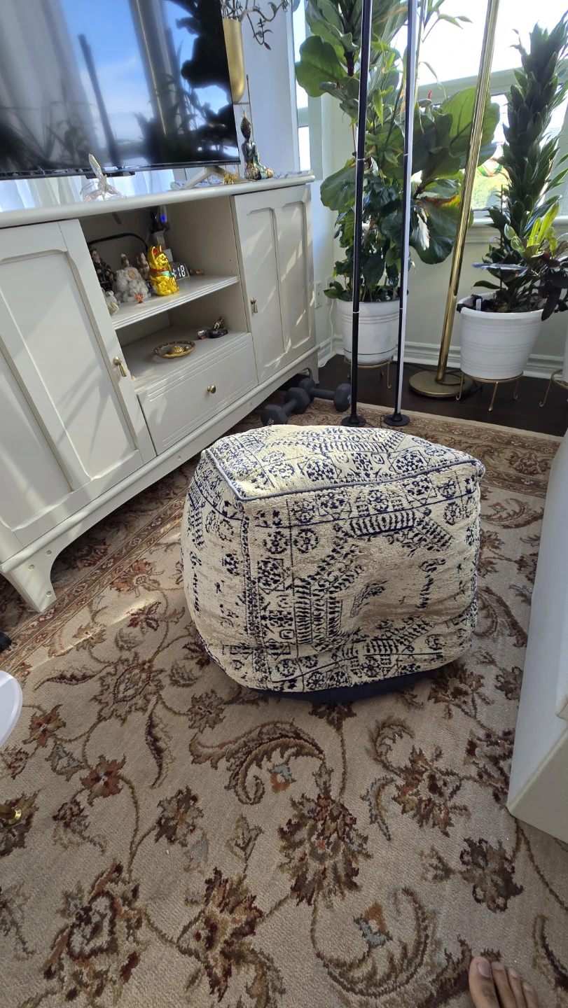 Textured Patterned Floor Pouf - photo 4