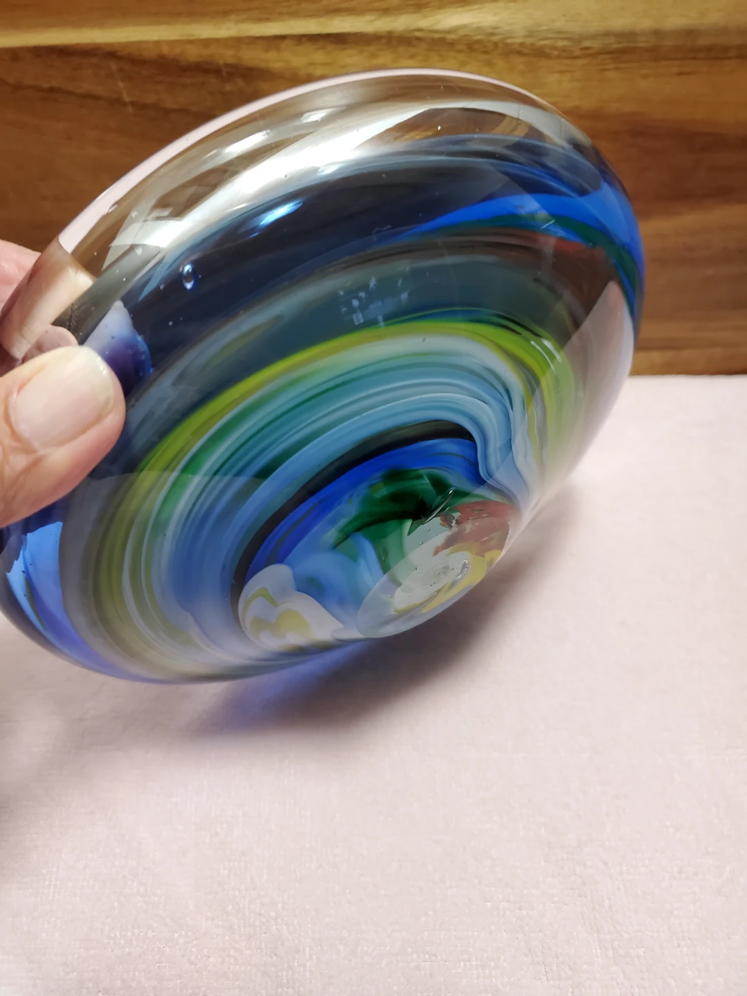Artisan Swirl Glass Decorative Bowl - photo 4