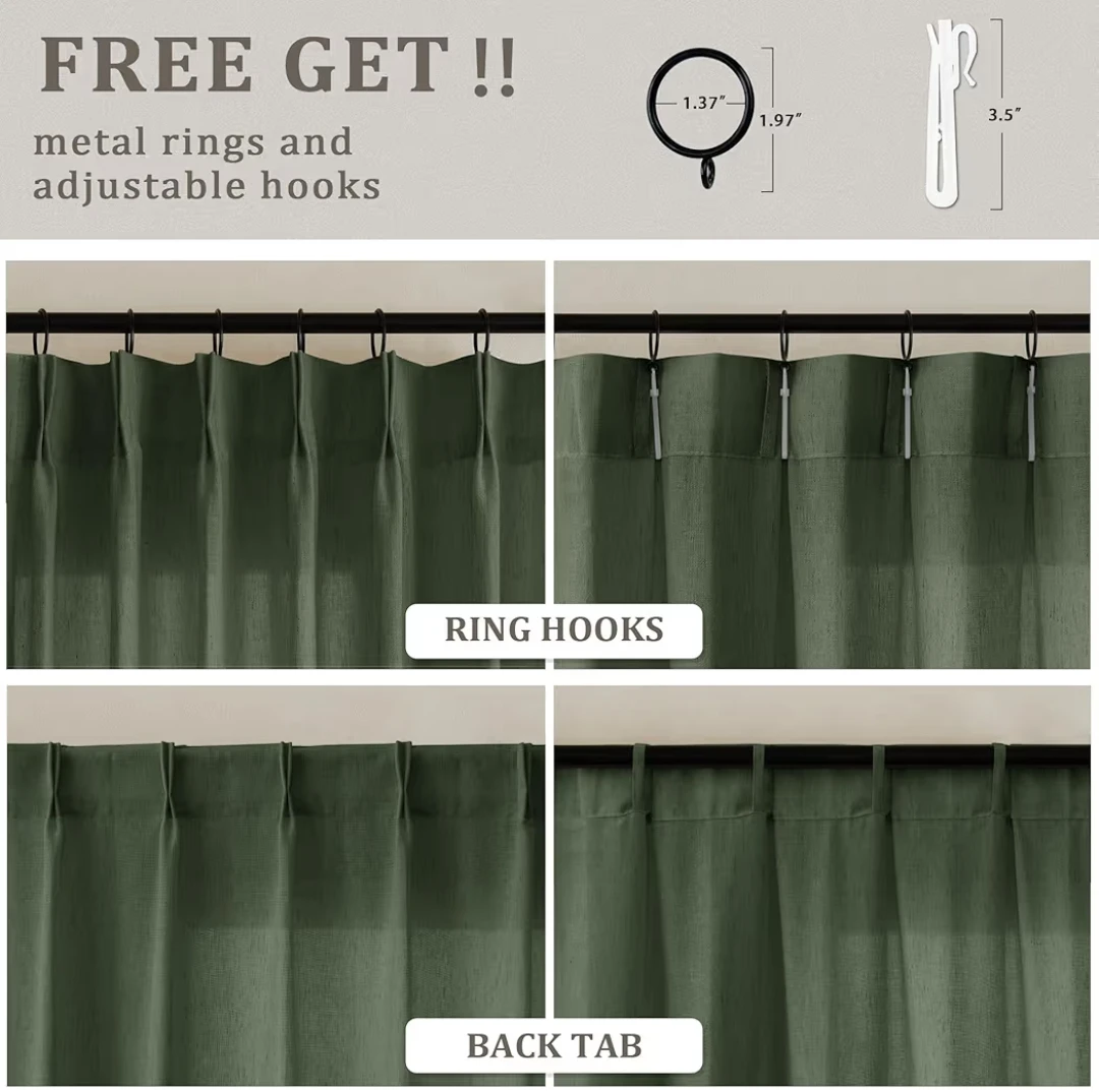 Olive Green Curtain 72W x 102L inch - photo 4