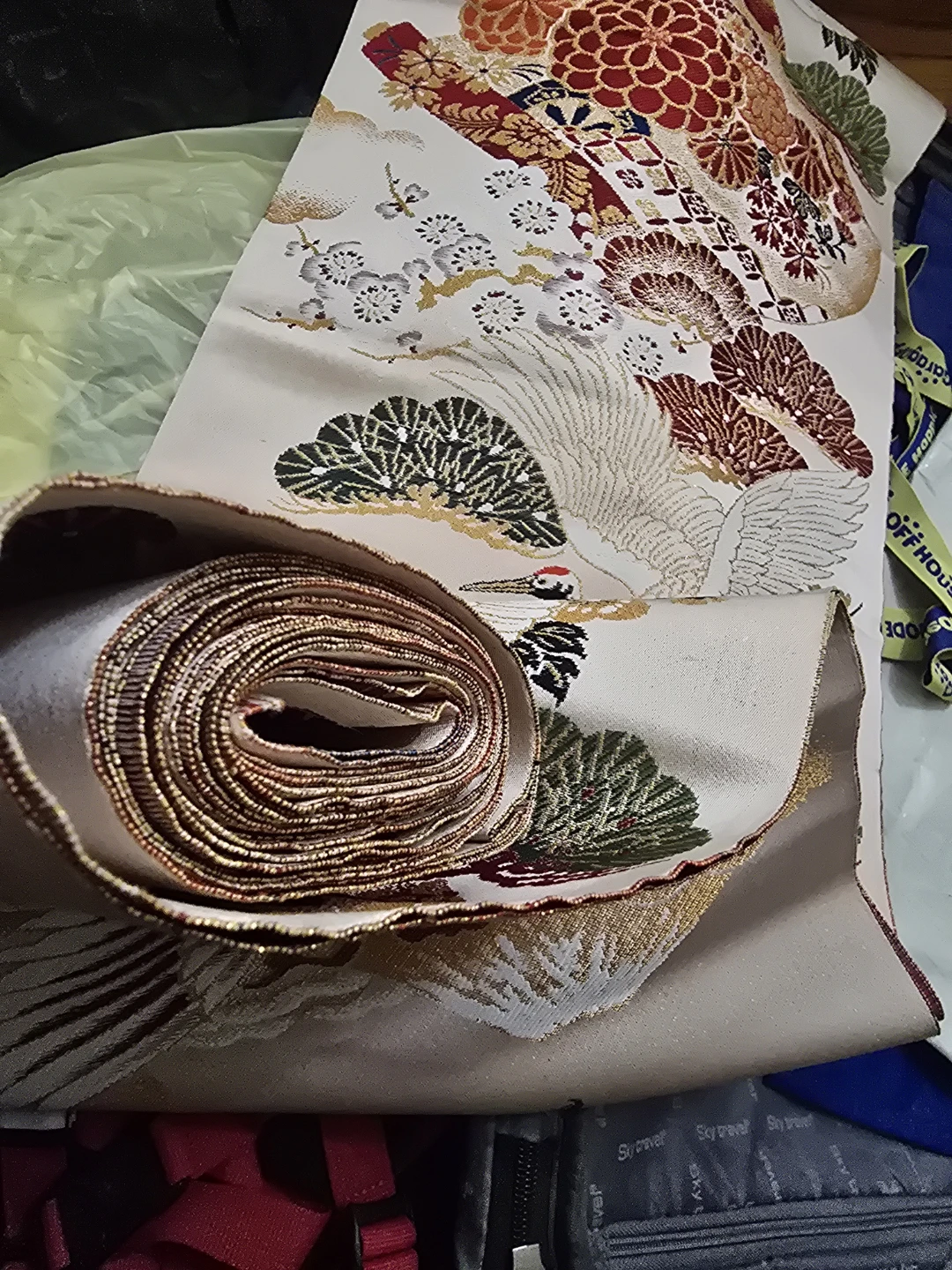 🏈 Reversible  Obi Antique Panel Silk Brocade - photo 4