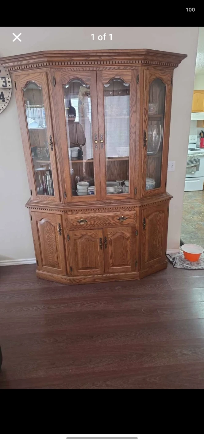 Oak Corner China Cabinet