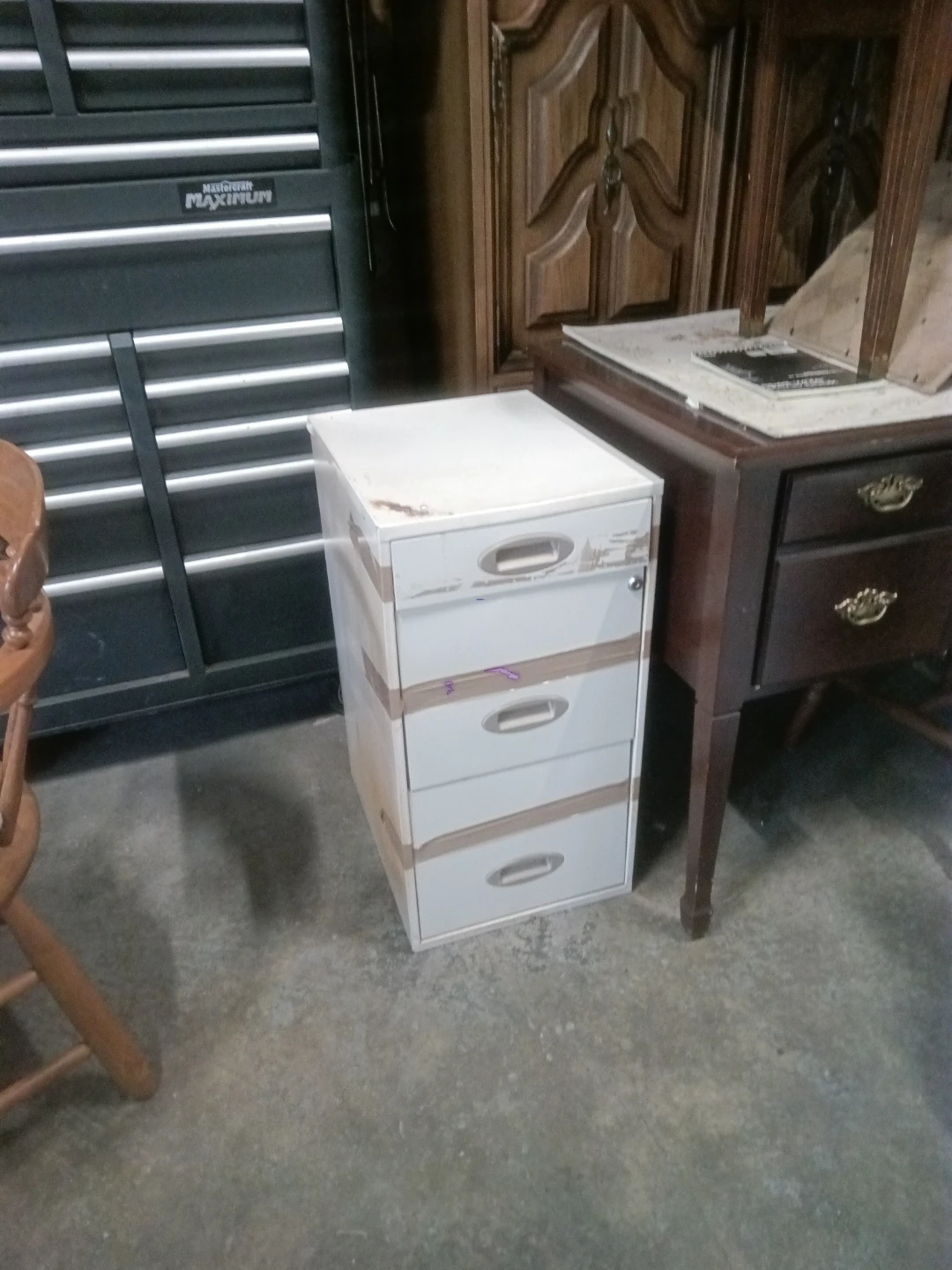 🏈White 3-drawer filing cabinet